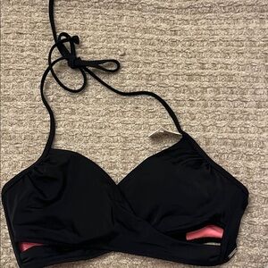 Victoria's Secret Black and Pink Bikini Top
